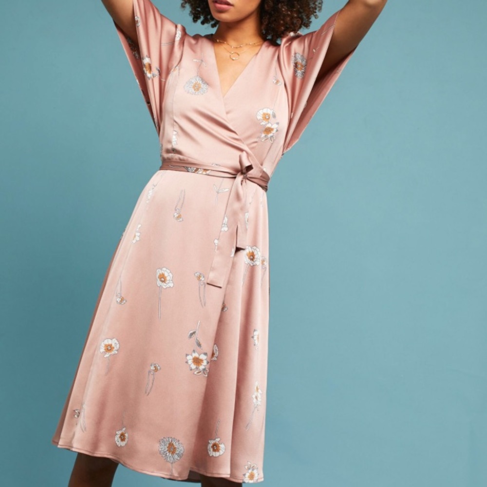 Printed Wrap Flutter Sleeve Dress- ASTR THE Label